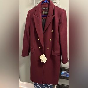 NWT - Cranberry Color long dress coat - Manteco wool blend
